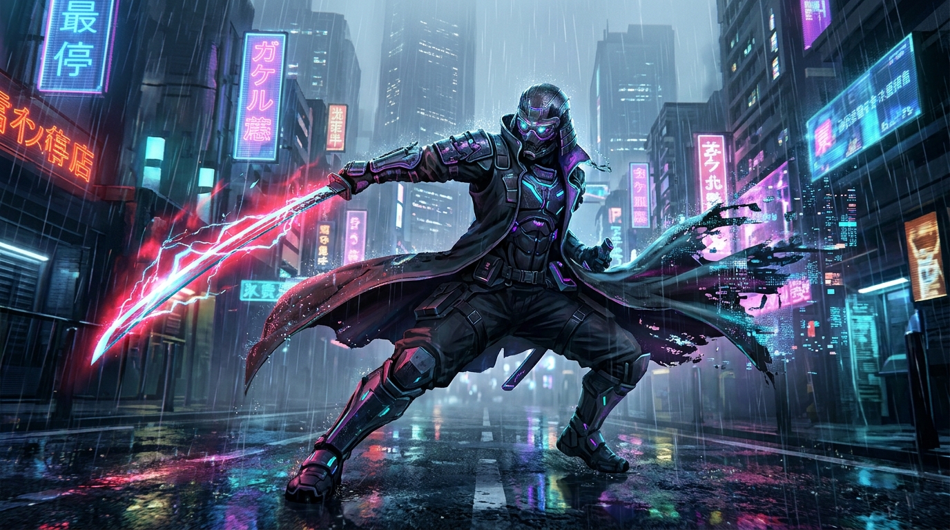 CyberRonin Action Slash Concept